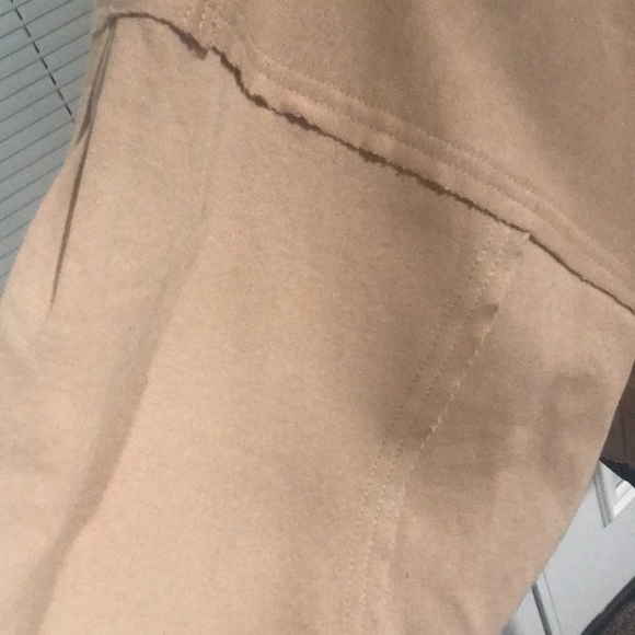 Easel Grunge Hoodie V-Neck Tan Boxy Fit Raw Unfinished Seams New Medium - Picture 3 of 14
